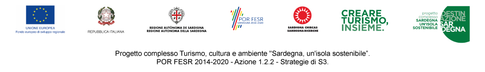 Institutional logos: European Union, Italian Republic, Autonomous Region of Sardinia, POR FESR 2014-2020, Sardegna Ricerche — project "Sardinia, a sustainable island"